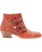 Chloé Susanna Studded Suede Buckle Ankle Boots - Lyst
