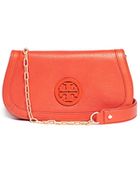 Tory Burch Amanda Leather Logo Clutch - Lyst