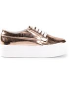 Jeffrey Campbell Metallic Look Platform Trainers - Lyst