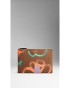 Burberry Large Beauty Wallet In Hand-Painted Nubuck - Lyst