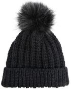 Asos Beanie with Faux Fur Pom - Lyst