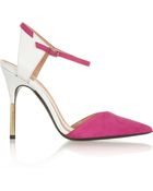 Roland Mouret Leather And Suede Pumps - Lyst