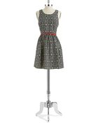 Dex Aztec Patterned Dress With Belt - Lyst