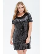 Forever 21 Sequined Shift Dress - Lyst