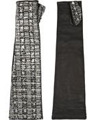 Dolce & Gabbana Embellished Leather Fingerless Gloves - Lyst