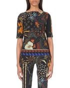 Etro Printed Jersey Top - Lyst