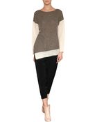 Helmut Lang Brushed Alpaca Blend Pullover in Grey Ivory - Lyst