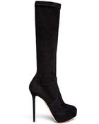 Charlotte Olympia Thea Suede Platform Boots - Lyst