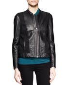 Helmut Lang Washed Leather Combo Jacket - Lyst