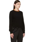 Simone Rocha Black Merino Wool Jewelled Sweater - Lyst