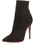 Christian Louboutin So Kate Booty Suede Red Sole Ankle Boot - Lyst