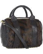 Alexander Wang Ponyhair Rockie Gold Stud Duffle Bag - Lyst