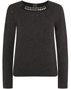 Lanvin Jewel Neck Wool Sweater - Lyst