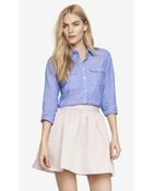 Express Polka Dot Chambray Original Fit Shirt - Lyst