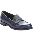 Prada Baltic And Emerald Saffiano Leather Penny Loafers - Lyst