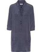 Equipment Knox Lace-Up Washed-Silk Mini Dress - Lyst