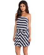Michael Stars Suzette Strapless Tie Waist Dress - Lyst