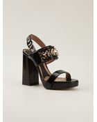 Marni Embellished Chunky Heel Sandals - Lyst
