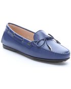 Tod's Cobalt Leather Moc Toe Driving Loafers - Lyst