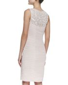 Sue Wong Sleeveless Beaded Center Cocktail Dress - Lyst