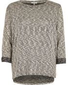 River Island Grey Metallic Stepped Mem Top - Lyst