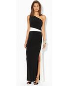 Lauren by Ralph Lauren One-Shoulder Jersey Gown - Lyst