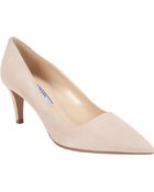 Prada Suede Pump - Lyst