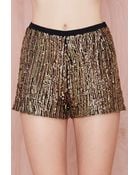 Nasty Gal Flashing Out Sequin Hot Pants - Lyst