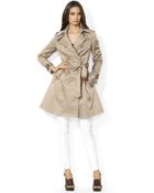 Lauren by Ralph Lauren Flared Trench Coat - Lyst
