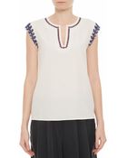 Beyond Vintage Embellished Sleeve Top - Lyst