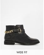 Asos As Good As Gold Wide Fit Leather Ankle Boots - Lyst