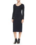 Nicole Miller Artelier Long-Sleeve Fitted Striped Dress - Lyst