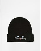 Asos Beanie with Cat Turn Up - Lyst