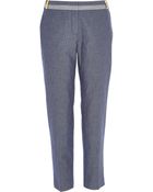 River Island Denim Tile Print Cigarette Pants - Lyst