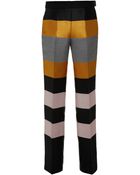 Cedric Charlier Black Fantasy Print Bayadere Tapered Trouser - Lyst