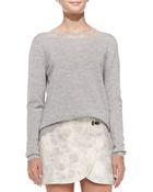 Tibi Fine-gauge Crewneck Pullover Sweater - Lyst