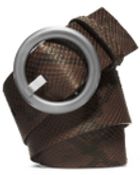Michael Kors Round-Buckle Python Belt - Lyst