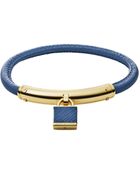 Michael Kors Logo Padlock Leather Bracelet - Lyst