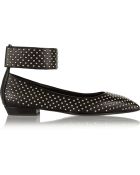 Giuseppe Zanotti Studded Leather Point-Toe Flats - Lyst