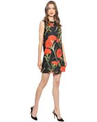 Dolce & Gabbana Floral Print Cotton & Silk Brocade Dress - Lyst
