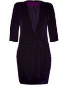 Fendi Violet Silk Velvet Dress With Lace Application - Lyst