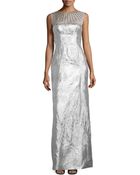 Philosophy di Alberta Ferretti Rhinestone Metallic Gown - Lyst