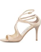 Jimmy Choo Ivette Strappy Patent Sandal - Lyst