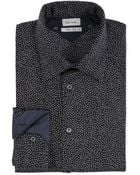 Paul Smith Black Tiny Leaf Print Cashmere-Blend Shirt - Lyst