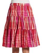 RED Valentino Tiered Plaid Skirt - Lyst