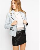 Brave Soul Pu Biker Jacket With Asymmetric Zip - Lyst