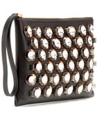Marni Embellished Leather Clutch - Lyst
