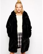 Monki Faux Fur Hooded Jacket - Lyst