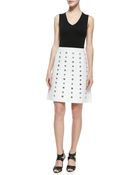 Michael Kors Bonded Plonge Leather Grommet Skirt - Lyst