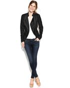 Kensie Asymmetrical Perforated Faux-Suede Moto Jacket - Lyst